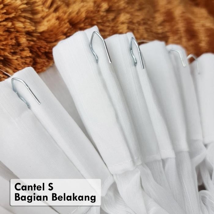 Pilihan- Vitrase Polos Minimalis Pelapis Gorden Voile Kain Putih Transparan -Cg