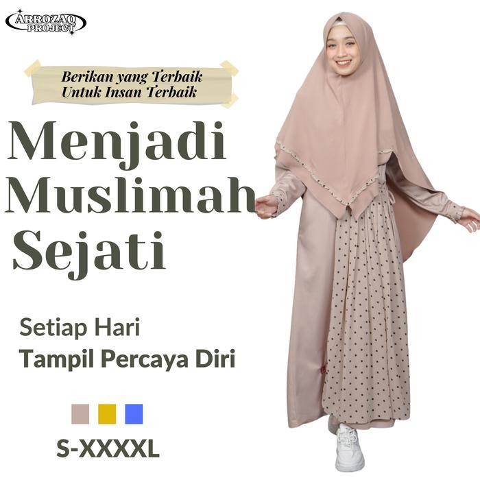 Pilihan- Gamis Ibu Muslim Wanita Dres Muslim Cewe Ayman Premium Jumbo Choco L