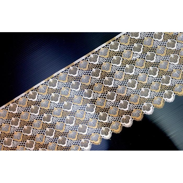 Kain Renda Bordir Giper - (Glv-6031) Bunga Besar - 2 Tone