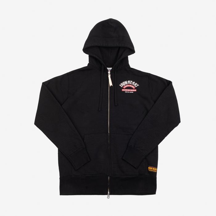 Iron Heart "Love Ride" 14oz Loopwheeled Hoodie Jacket - Black best seller