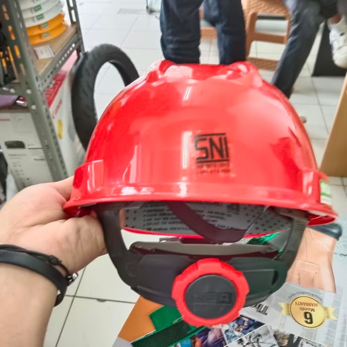 Helm Safety MSA LOKAL warna Merah + FASTRACK Helm Murah