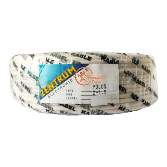 ZENTRUM Kabel Listrik NYM Kawat 2-1.5 Panjang 30 Meter / ZENTRUM Kabel Listrik NYM Kawat 2 x 0.75