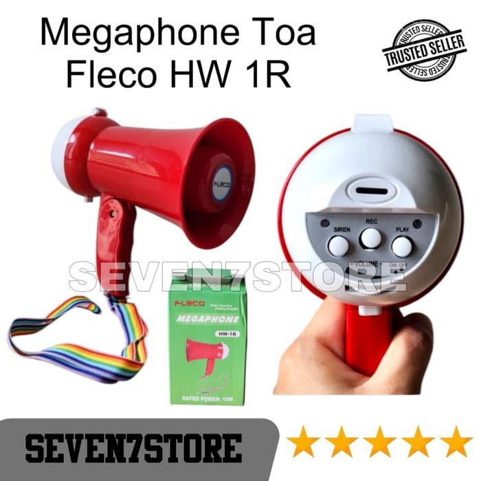 Terlaris Megaphone Pengeras Suara Toa Fleco HW-1R Speaker Demo Portabel Rekam Sirene Plastik