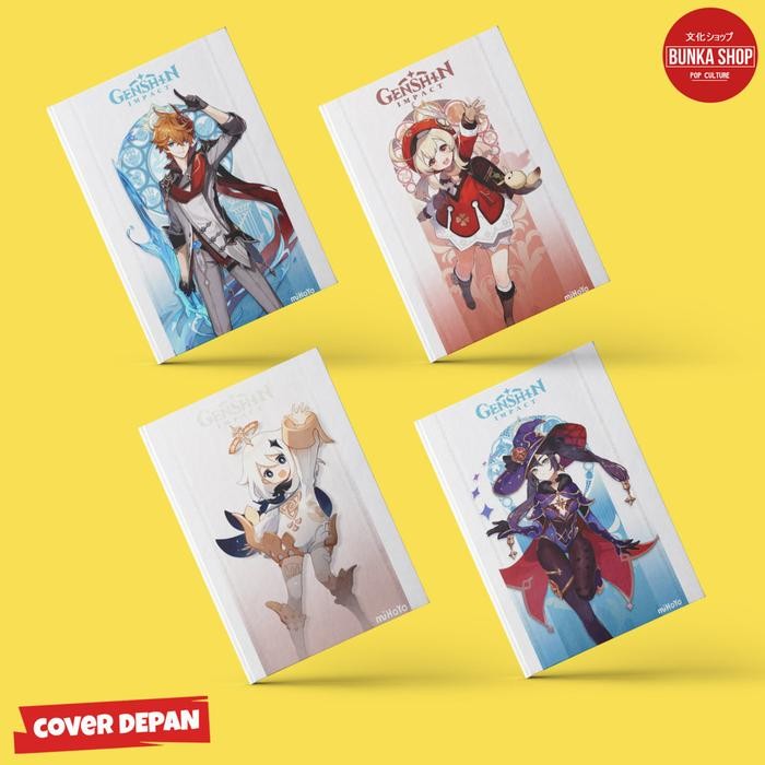 

New Pocket Note Hardcover Anime Genshin Impact A6 Buku Tulis Catatan isi kertas polos Putih