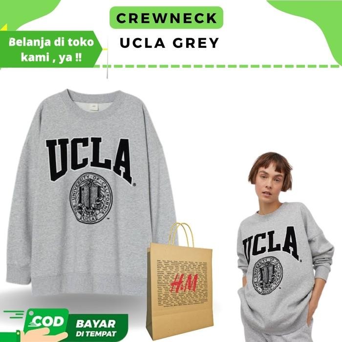CREWNECK / SWITER H&M PRIA WANITA UCLA GREY terlaris