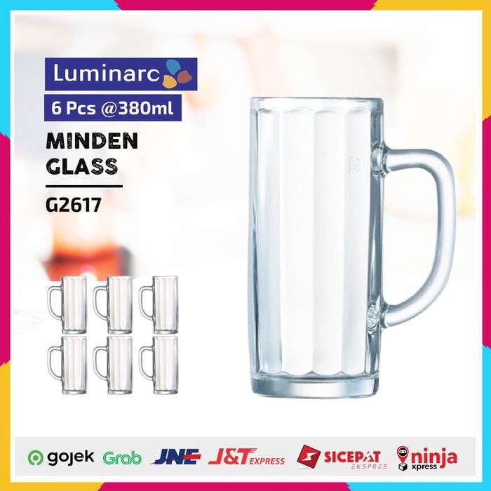 SIAPKIRIM Luminarc Gelas Minum Kaca Minden 380 ml 6 Pcs G2617 Glass READY STOCK