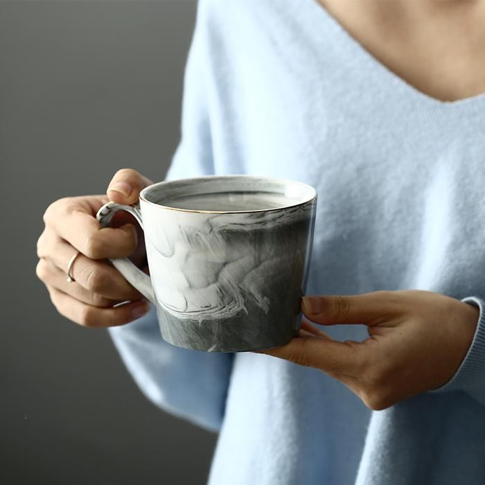 Riku Nordic Ceramic Marble Mug Cup Gelas Keramik Marble