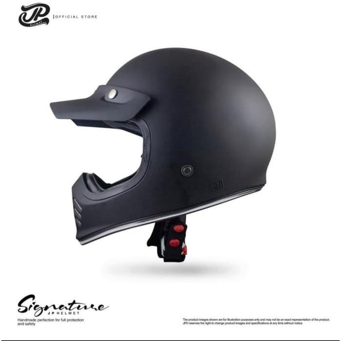 JP Signature - Solid Black - Helm Full Face Klasik