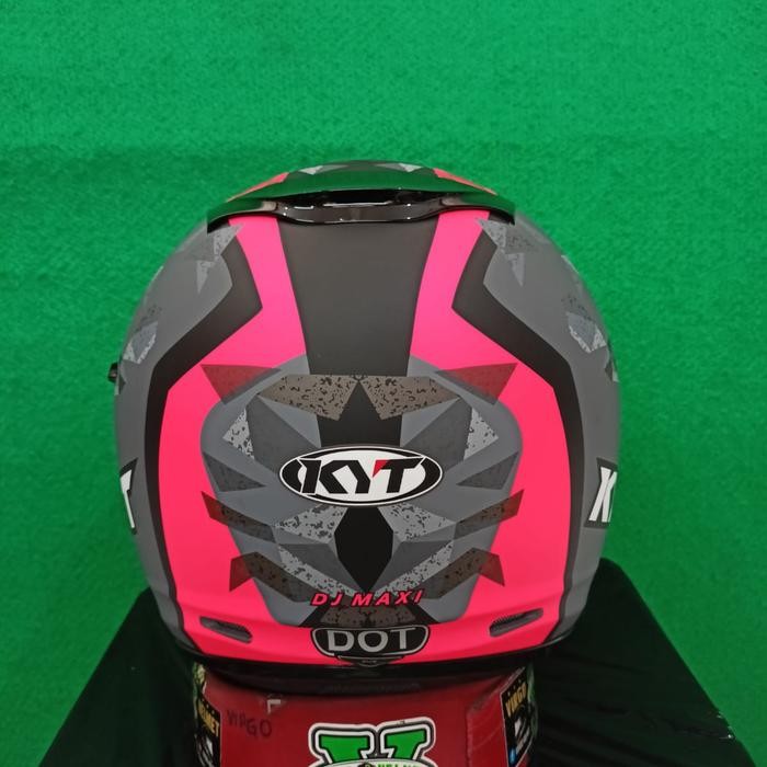 HELM KYT DJ MAXI MOTIF #1 MATT GORILA GREY FUXIA PINK