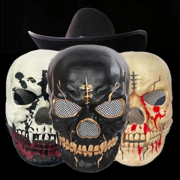 Topeng Hantu Seram Mask Halloween Costum Hallowen Topeng Tengkorak Seram Kostum Halloween Terlaris