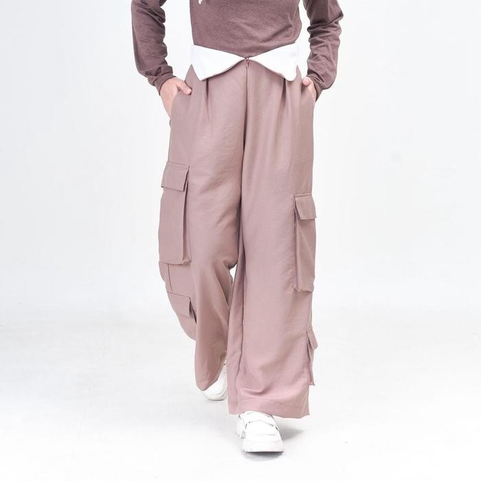 554k- Haiclo Axel Cargo Pants / Celana Highwaist Two-Ways Corset Big Size Fit Formal