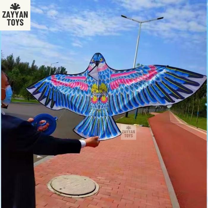 Layangan Elang Ramraman 1 Meter Layang Layang Layan Senar Buat Besar Kerangka Ram Raman Burung