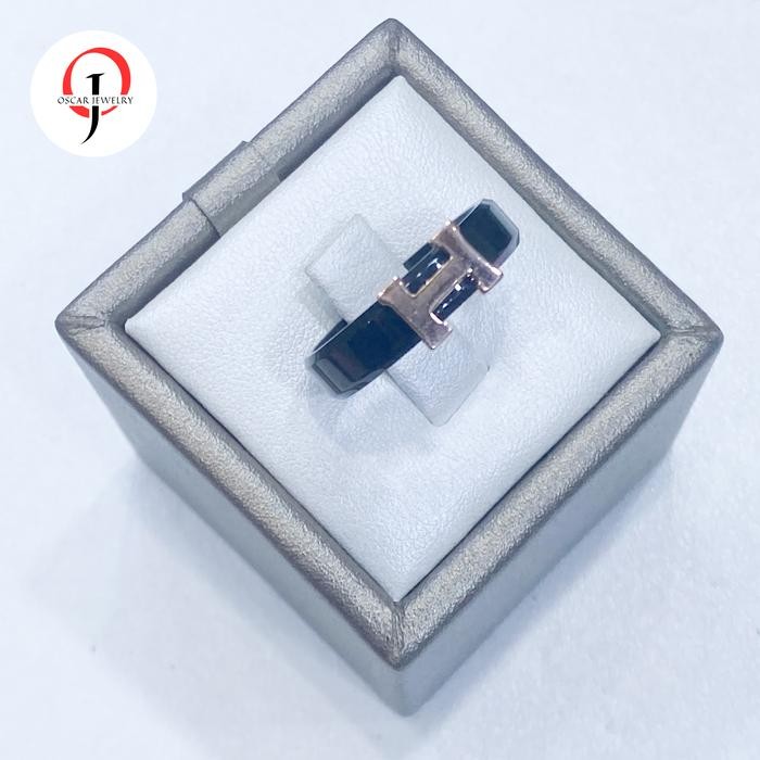 Cincin Ceramic hitam Emas Herme 17 karat 750 best seller