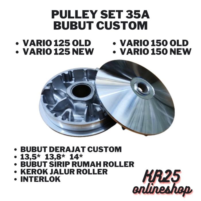 Pulley Set 35A Rumah Roller Custom 35A Pulley Bubut Custom Bubut 13,5 13,8 14 Vario125 150