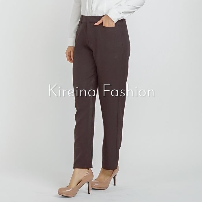 Kireina Fashion - Celana Kerja Stretch Premium Karet Samping Bahan Grasella