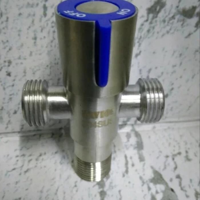 ASLI Stop kran cabang stainless kran T closed kamar m toto READY STOCK