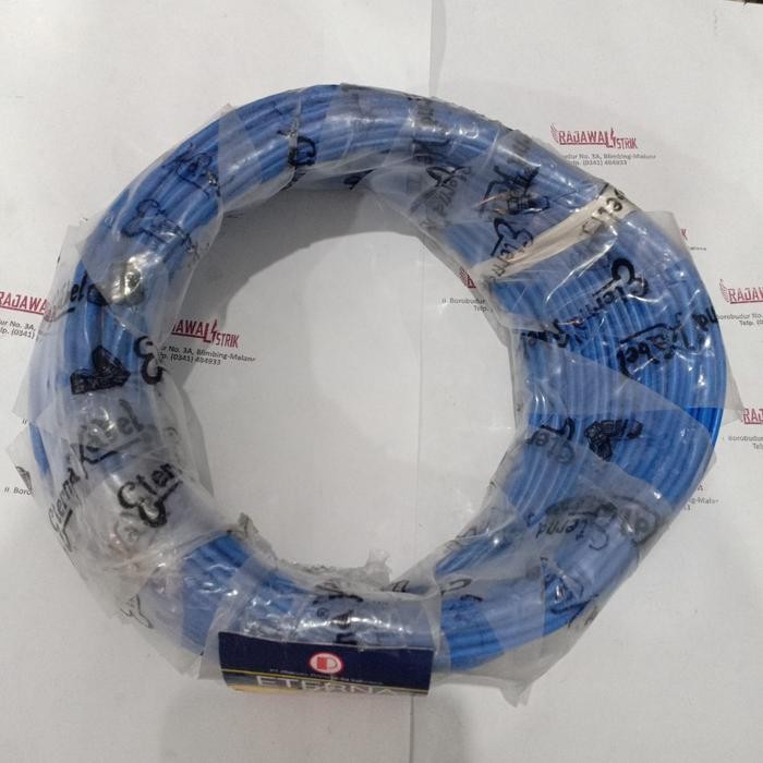Kabel Nya 1.5Mm 50M Merk Eterna Warna Biru Kabel Tunggal Engkel Kawat