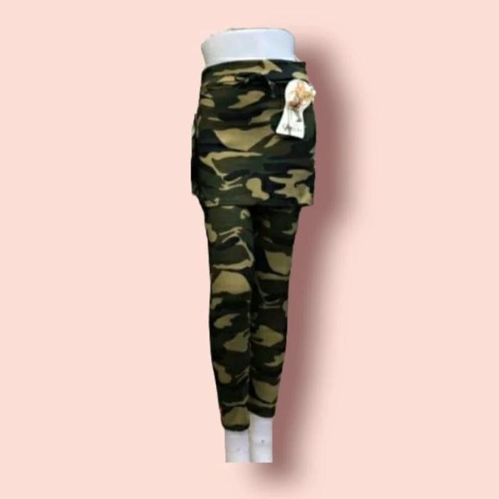 TerbaruSis- Celana Legging Rok Loreng Army / Celana Senam Army / Celana Olahraga Army Wanita