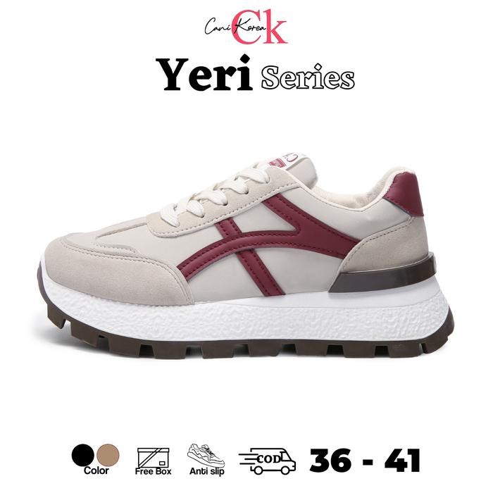 READY CANIKOREA Yeri Sepatu Wanita Kasual Sneaker Senam Sport Fashion Sol Karet Empuk K9238 G00D