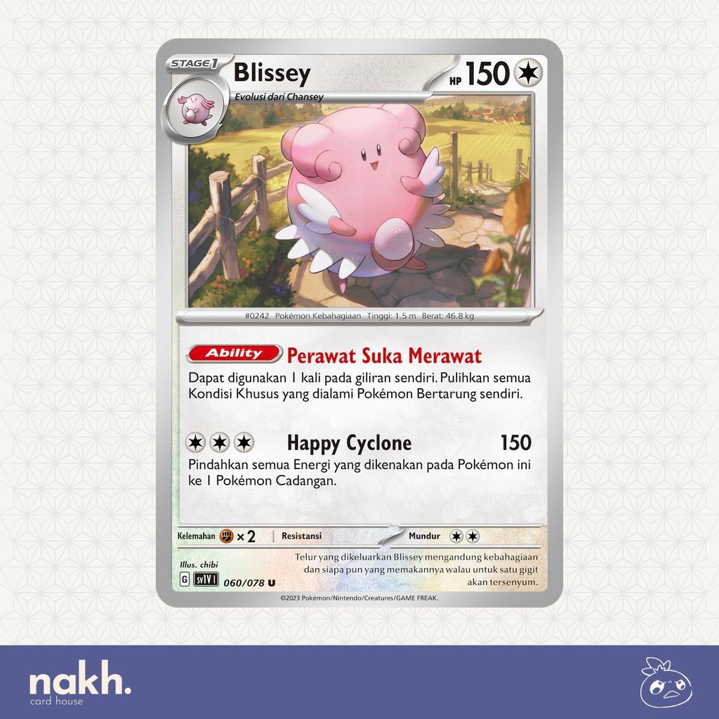 Kartu Pokemon TCG Indonesia Violet ex sv1v 060/078 Blissey