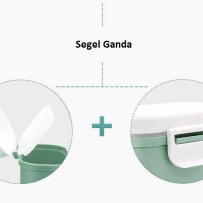 KIDmOms- Tempat Susu Dino 800Ml Setara 400Gr /L Wadah Penyimpanan Susu Bayi Bubuk Powder Pink