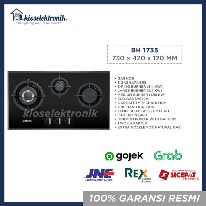 fcvvi- Modena Bh 1735 - Kompor Modena 3 Tungku Bh1735 Crista - Kompor Tanam