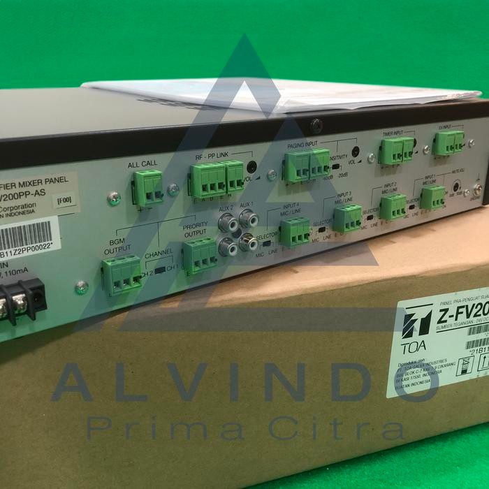 Stok Terbatas Toa Z-Fv200Pp-As (Pre-Amplifier Mixer Panel / Z Fv 200 Pp As) Terlariss 
