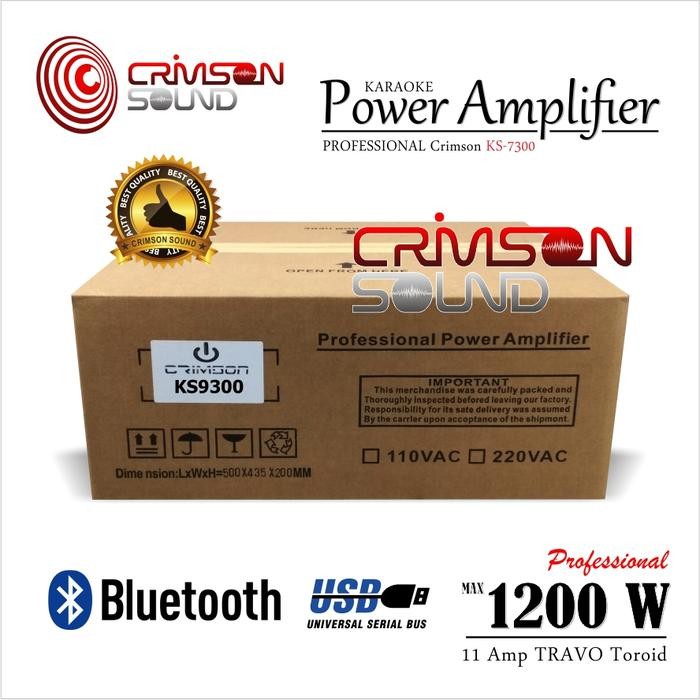 Menarik Power Amplifier Crimson Ks - 9300 Premium Karaoke Hifi Bluetooth Usb Terlariss 