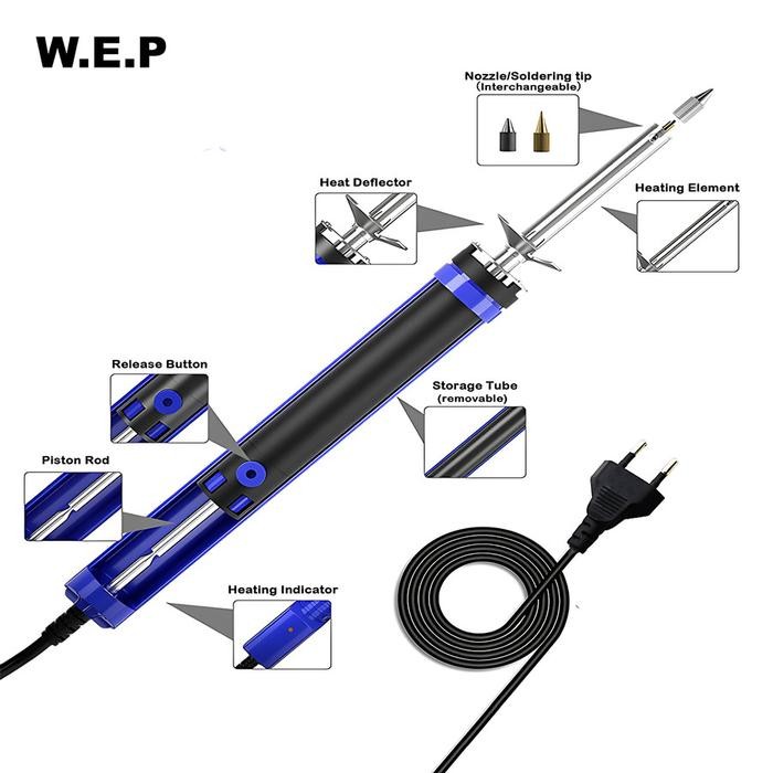 WEP 929D-V TIN SUCKER ELECTRIC DESOLDERING IRON SOLDER SUCKER DESOLDER