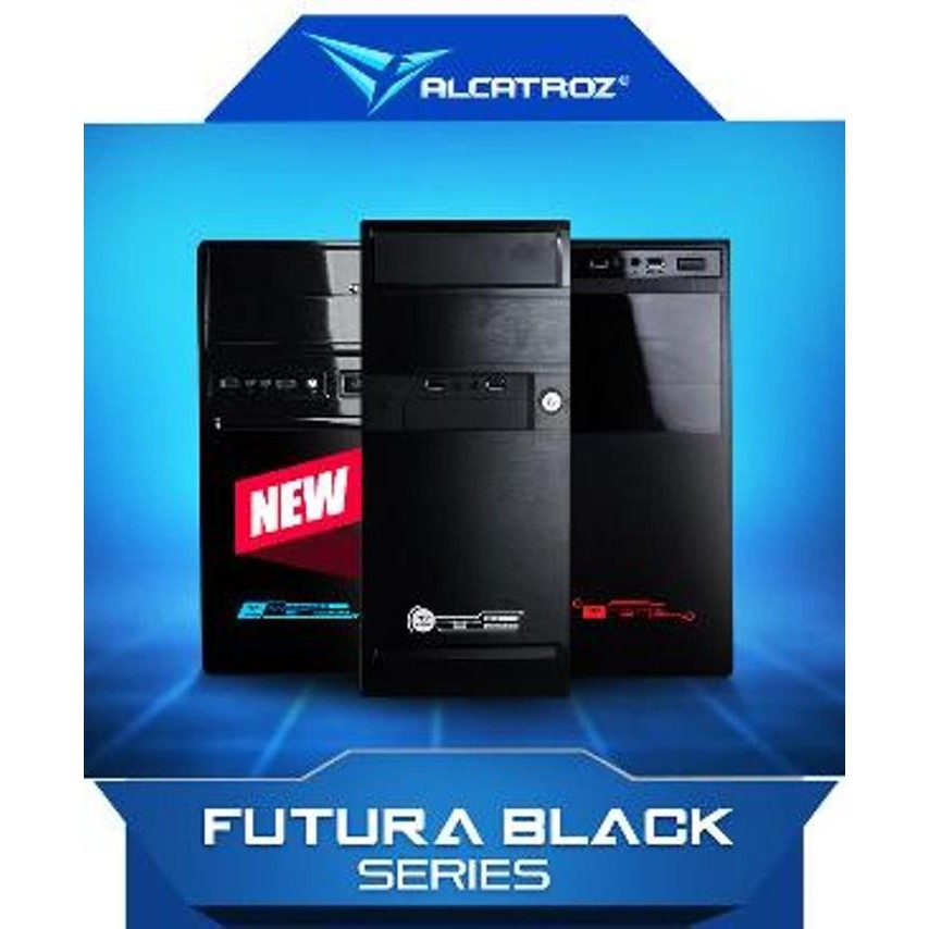Casing Alcatroz Futura Black + Psu 450W - Powerlogic Terlaris