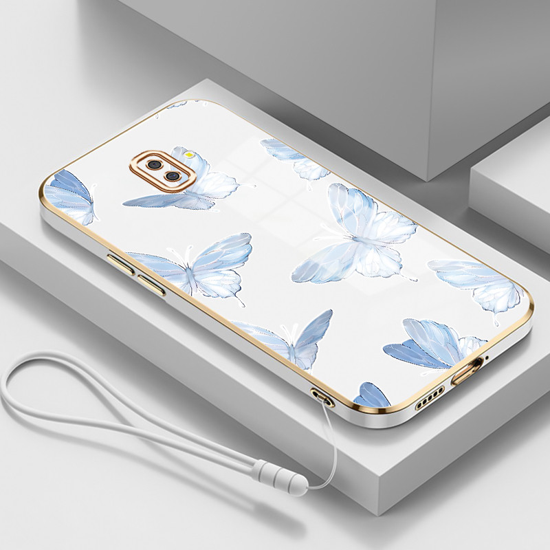 Casing Untuk Samsung Galaxy J6 Plus 2018 J6 Prime 2018 J4 4G J2 4G Case Casing HP Softcase Tali gant