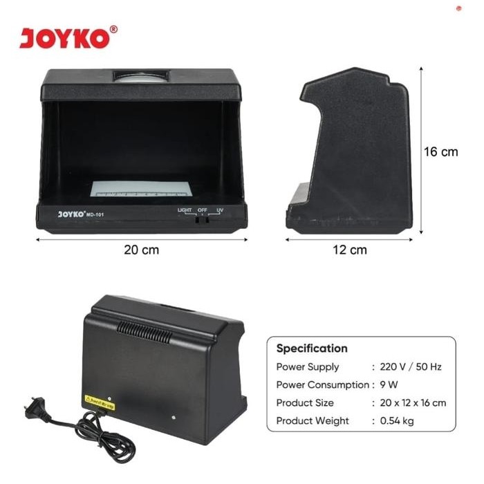Money Detector JOYKO MD 101 Lampu UV LED /Alat Deteksi Uang Asli MD101