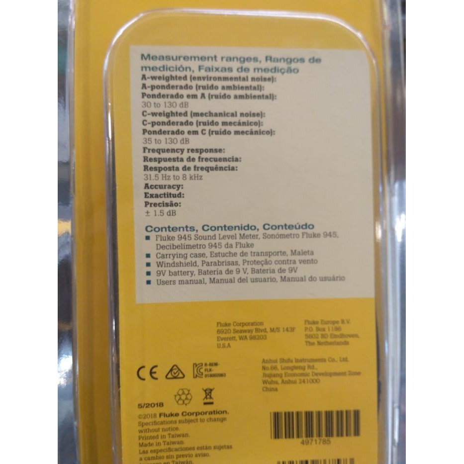 Fluke 945 Sound Level Meter / SPL METER PLUKE 945 30 hingga 130 dB