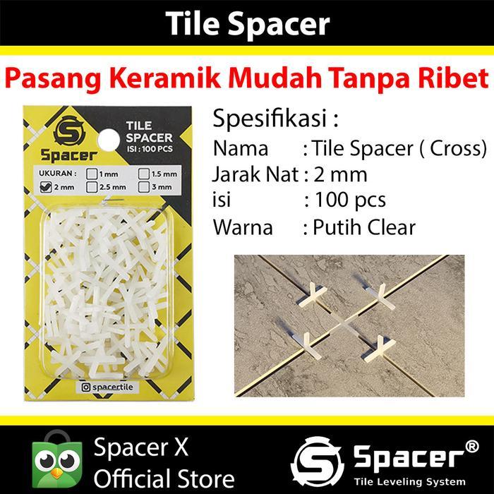 NEW!! Tile Spacer 2mm/ Cross / nat Keramik