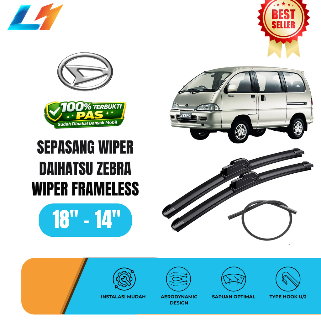 Wiper Daihatsu Zebra Frameless Kaca Depan Mobil