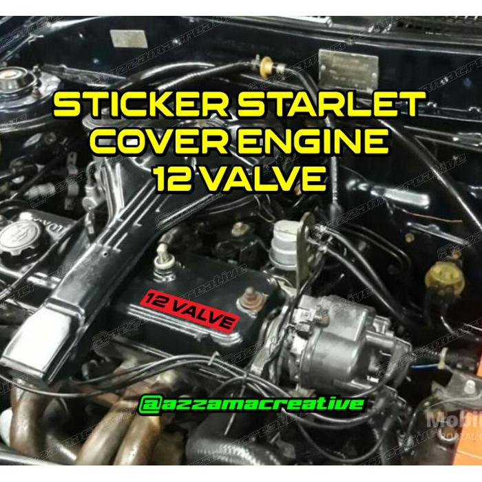 SALE Sticker Tutup Mesin 12 Valve Stiker Starlet ORIGINAL