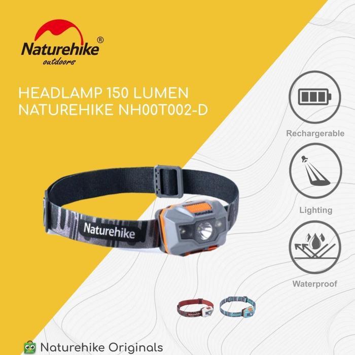 HEADLAMP 150 LUMEN NATUREHIKE NH00T002-D LAMPU KEPALA SENTER CAMPING