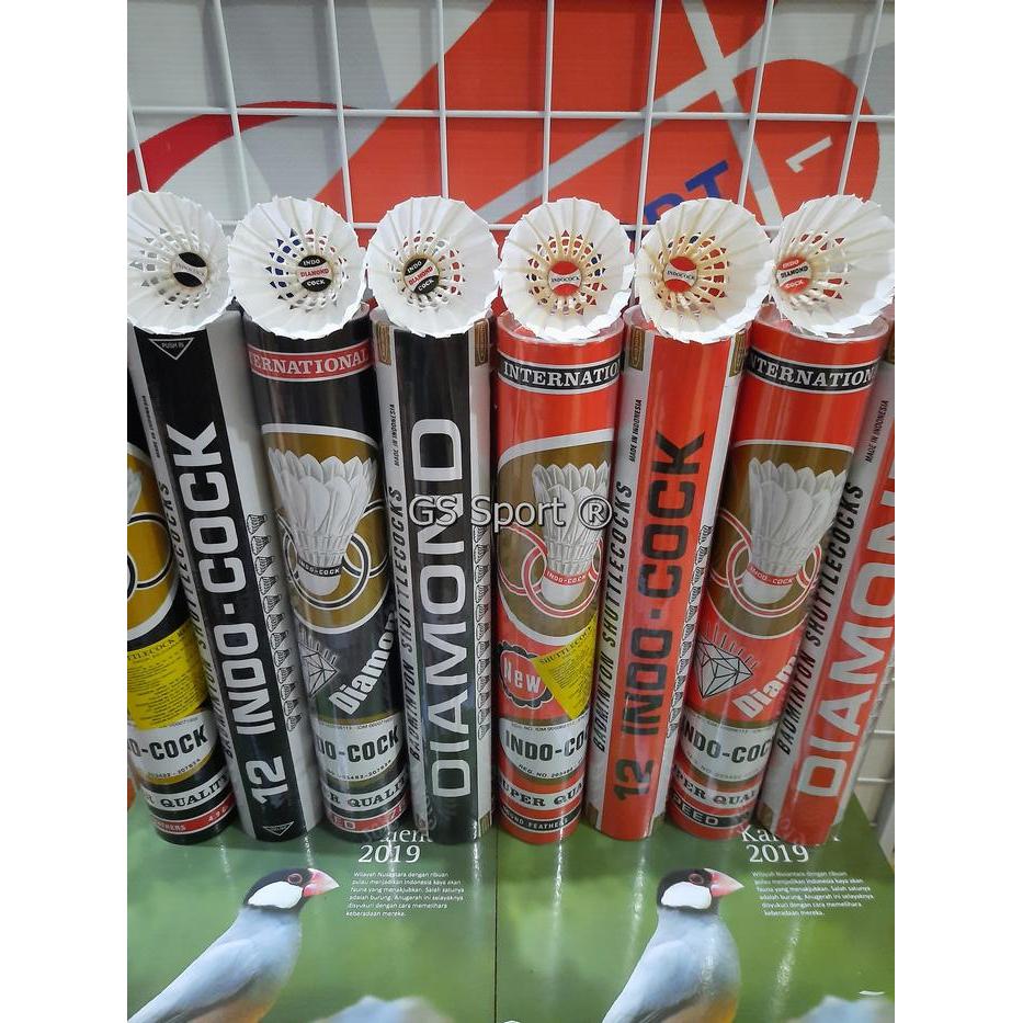 INDOCOCK Shuttlecock Badminton Bulutangkis Hitam - 12 Pcs Slop, 4.9 Gr, Lancip, 16 Lembar Bulu,