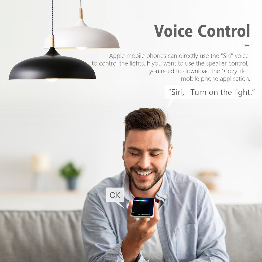 MFI Certified Homekit LED Smart Wifi Light Bulb E27 Smart Lamp Multicolour Dimmable LED Bulb Siri