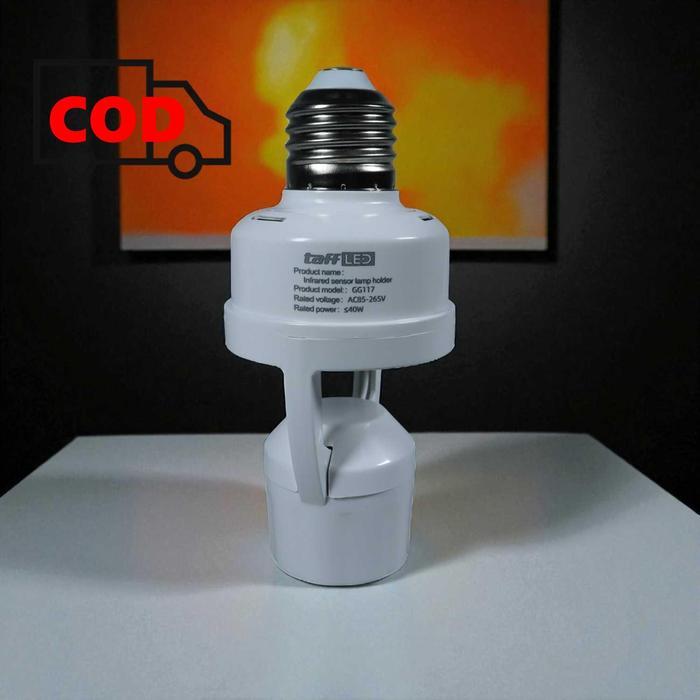 Fitting Lampu Sensor Gerak Otomatis Dudukan Bohlam Timer Hemat Listrik Rumah Garasi Tangga