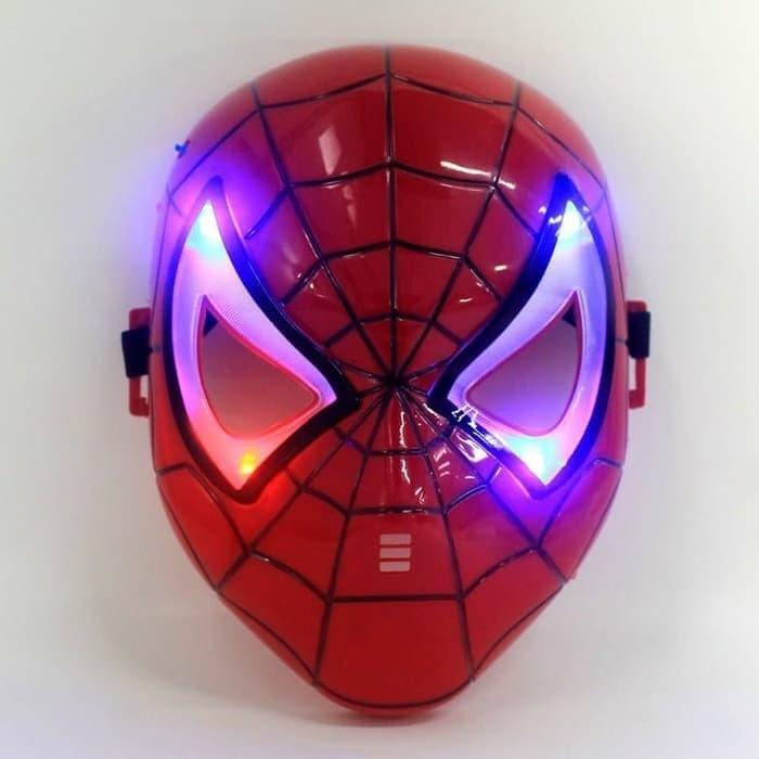 Topeng Spiderman Merah Lampu - Topeng Spiderman Terbaru 