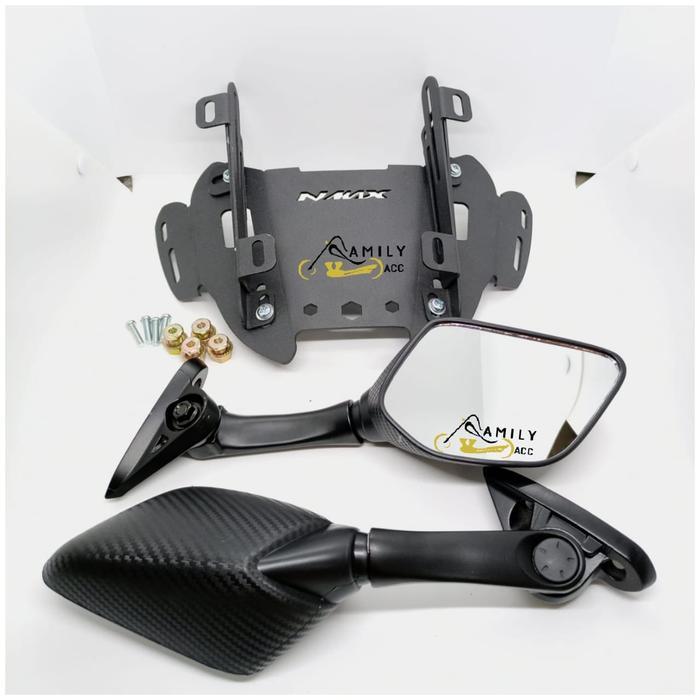 Spion R25 Carbon Pendek + Serpo Windshield Motor Nmax New N Nmax Old