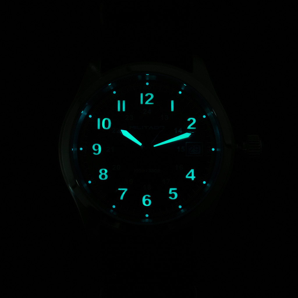 Militado ML08 Quartz Watch Ronda 515 Movement Domed Sapphire Wristwatch BGW9 Luminous 10Bar
