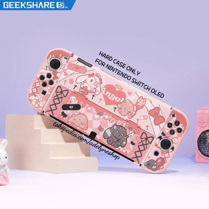Hard Case Harajuku Pink Rabbit For Nintendo Switch Oled Geekshare Terbaru