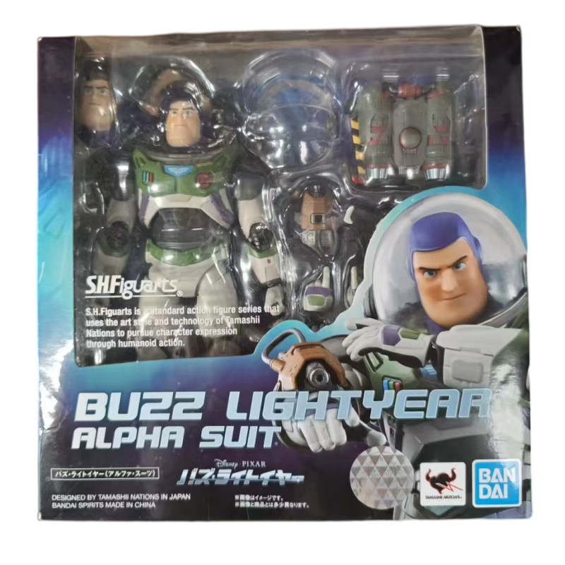 Bandai genuine anime Buzz Lightyear Woody desktop figurine accessories for children's holiday gifts