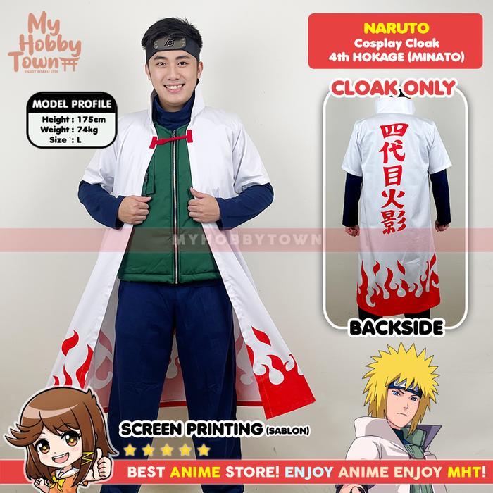 Jubah Cosplay Anime Naruto ge Keempat Minato Namikaze Yondaime Fourth ge 4 Cloak Coat