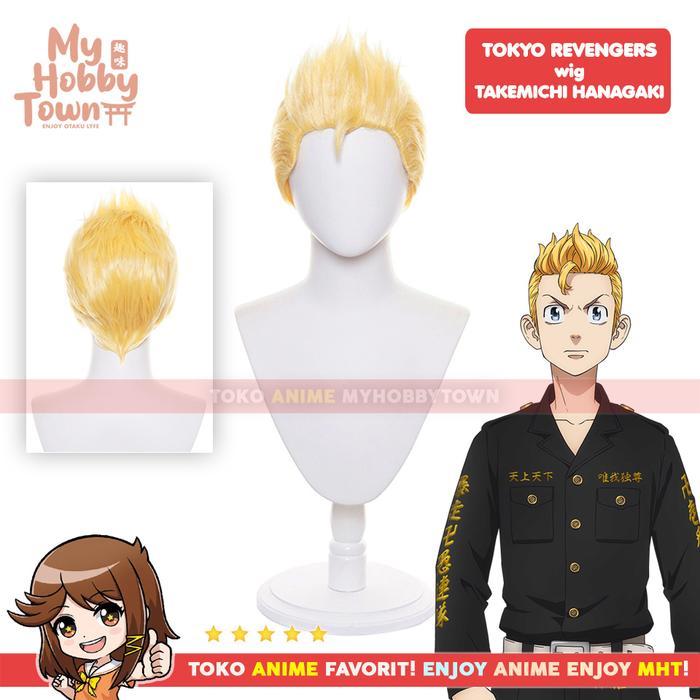 W Cosplay Anime Tokyo Revengers : Takemichi Hanagaki Rambut Palsu