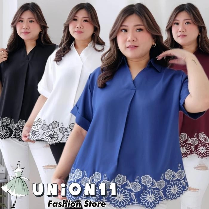 Jumbo Blouse Wanita Shakila Bordir Bunga Ld 130