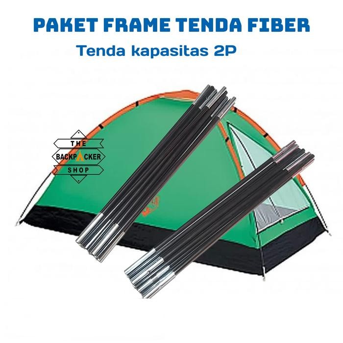 Terlaris Paket Frame tenda fiber kapasitas Tenda kemping 2P SALE