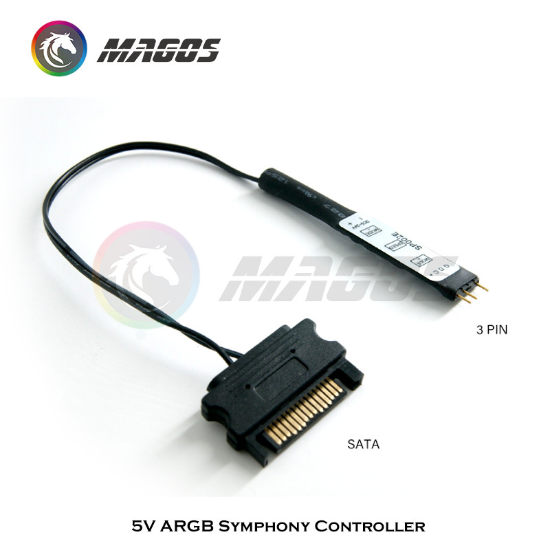 5V 3Pin RGB ARGB AURA Controller Manual SATA Power Supply LED Lighting Stripe Fan Computer Case Wate